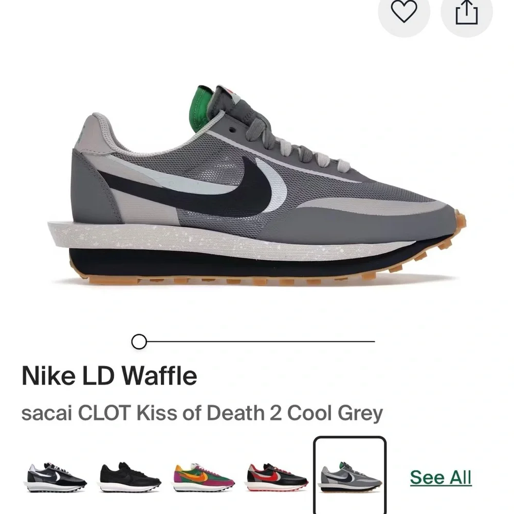 Nike LD Waffle sacai sneaker, 7.5 Men’s